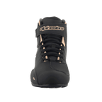 Alpinestars Stella Sektor Women's Riding Shoes in Black and Champagne, featuring microfiber and a Velcro ankle strap.