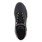 Alpinestars Stella Sektor Women's Riding Shoes, Black and Champagne, top-down view with lace-up closure.