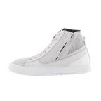 Alpinestars Stated Shoes, Urban Motorcycle Riding Shoes for men, White and Cool Gray, nubuck and suede construction.