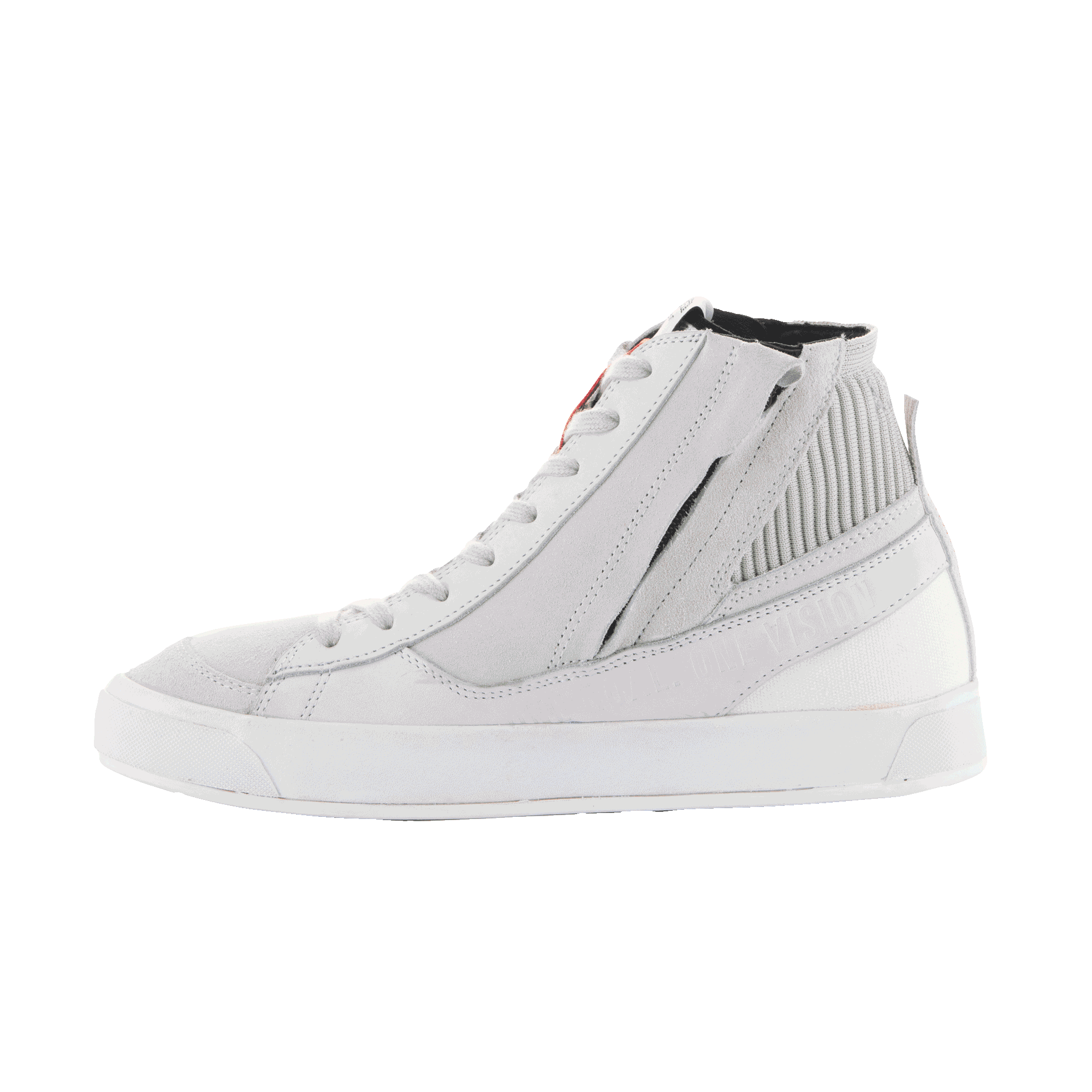 Alpinestars Stated Shoes, Urban Motorcycle Riding Shoes for men, White and Cool Gray, nubuck and suede construction.
