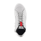 Alpinestars Stated Shoes, Men's Urban Riding Shoes, White and Cool Gray, top-down view of suede skate-inspired sneaker.