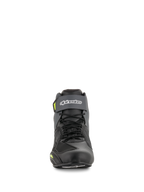 Alpinestars Faster-3 Drystar® Riding Shoes, Waterproof Motorcycle Road Racing Shoes, Black and Gray with Yellow Fluo accents.