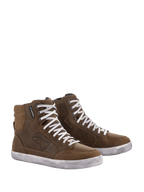 Alpinestars J-6 Waterproof Women's Riding Shoes, brown leather urban motorcycle sneakers with waterproof protection.