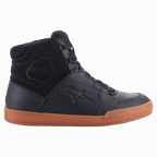 Alpinestars Chrome Drystar® Shoes, Urban Motorcycle Riding Shoes, Black with gum sole, leather and suede upper, high-top street-styled design with embossed star logo and urban sole