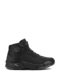 Alpinestars CR-X Drystar® Riding Shoes, Motorcycle Riding Shoes, Black Black, side profile view, sleek athletic design with waterproof membrane, featuring red Drystar branding and textured rubber outsole