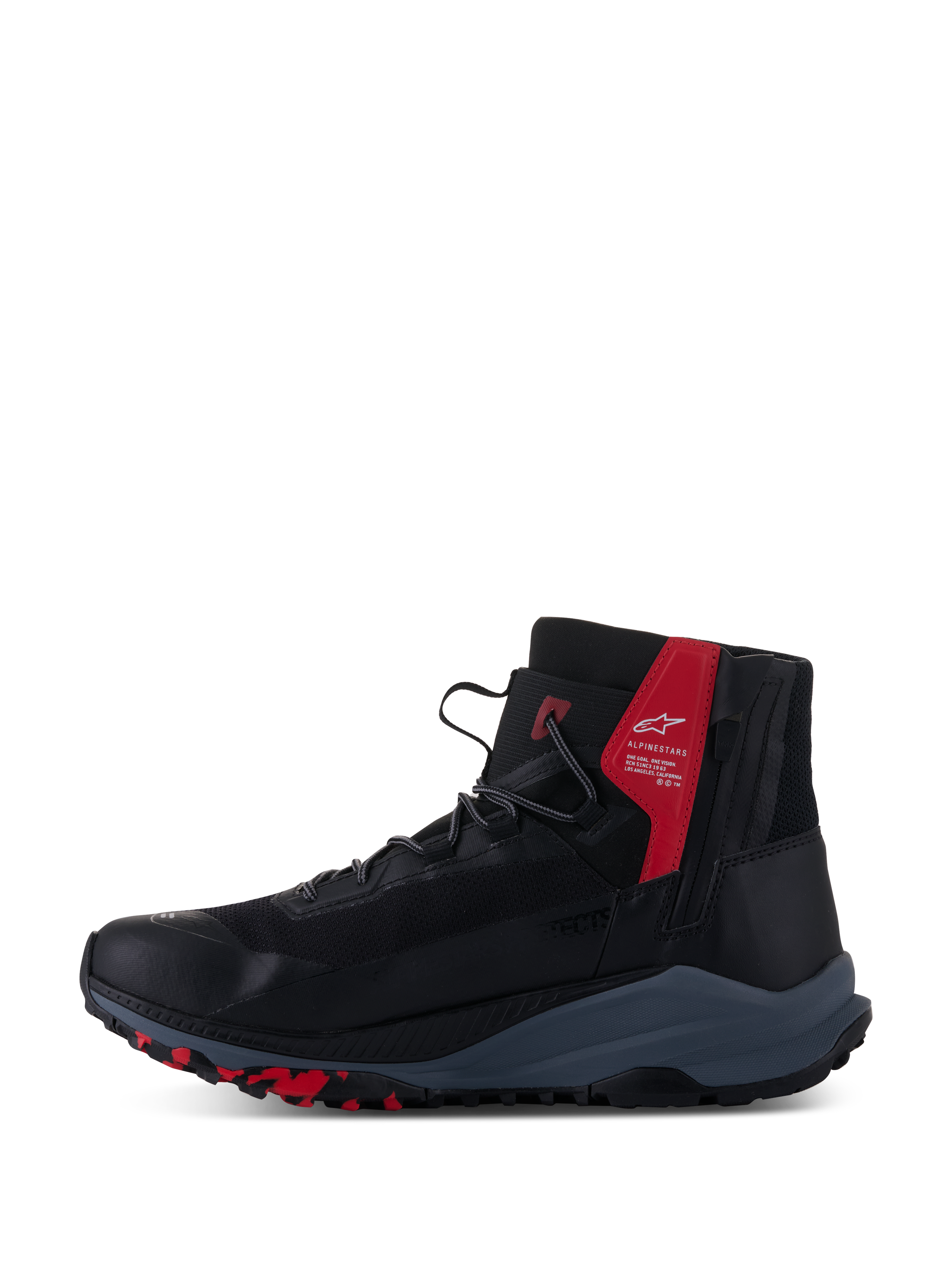Alpinestars Speedforce XR Shoes, Black Red Gray urban motorcycle riding shoes with TPU protection and CE certification.