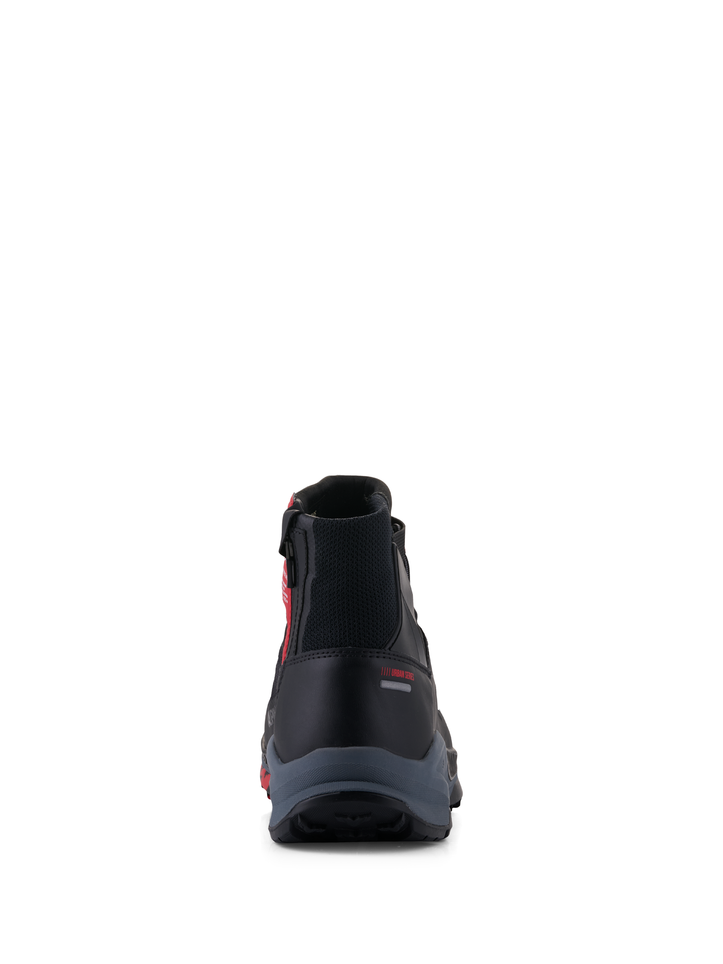 Alpinestars Speedforce XR Shoes, Black and Red motorcycle riding shoes with high-cut ankle support and urban contemporary style.