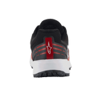 Alpinestars Meta Road V2 Shoes, Sportswear Shoes, Red Black and White, rear view showing heel detail with white Astars logo on a red stripe, horizontal red accents, black mesh upper and white midsole