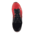 Alpinestars Meta Road V2 Shoes, Sportswear Shoes, Red Black and White, top-down view featuring a red to black gradient, black laces, and white Alpinestars logo, designed for all-day comfort and race-team workwear