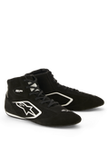 Alpinestars SP V3 Shoes FIA, Auto Racing Shoes, Black and White, premium suede construction, featuring white Astars logo on the side and thin racing-spec sole for enhanced pedal feel