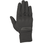 Alpinestars C1 Windstopper V2 Gloves, Urban Motorcycle Gloves, Black, top view showing the back of the hand, windproof textile construction, subtle integrated knuckle protection, Alpinestars branding on the wrist cuff
