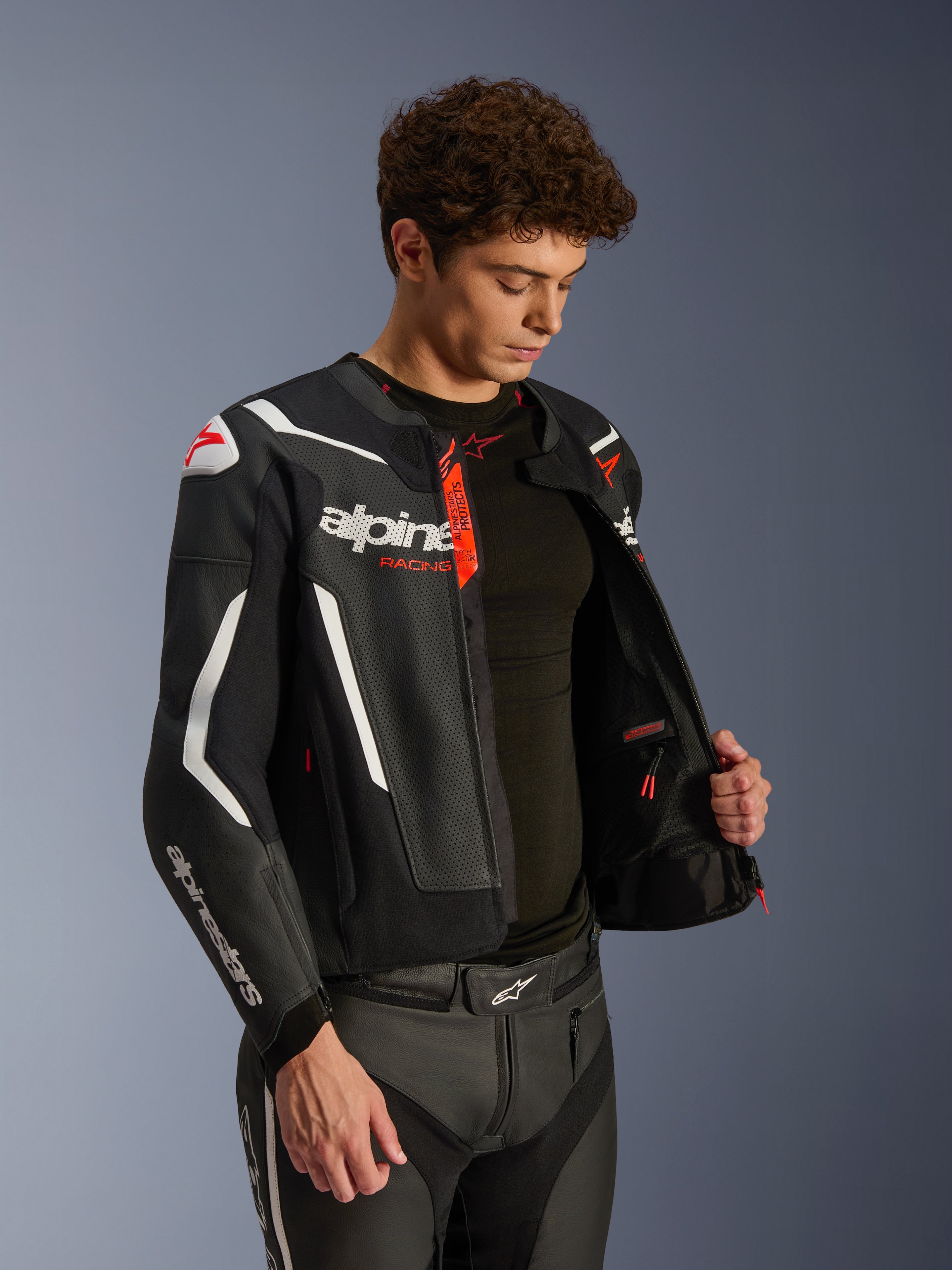 バイクウェア・装備 alpinestars GP FORCE LEATHER JACKET GP Force Leather Jacket - BLACK RACING/SPORT Jackets