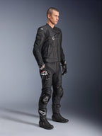 Alpinestars Dusk Leather Jacket, Black bovine leather sport jacket for men, ergonomic road riding design.