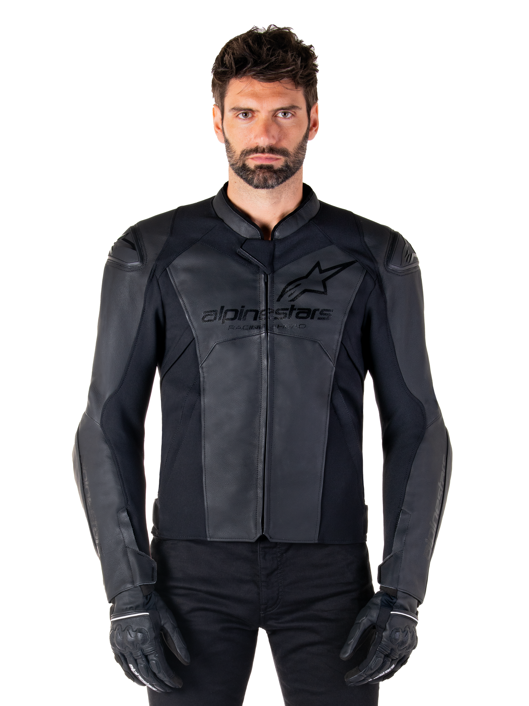 Faster V3 Leather - Motorcycle Jacket | Alpinestars®