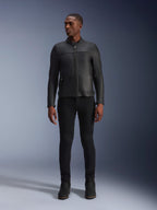 Alpinestars Blacktrack Leather Jacket, men's urban motorcycle gear, premium black bovine leather construction.