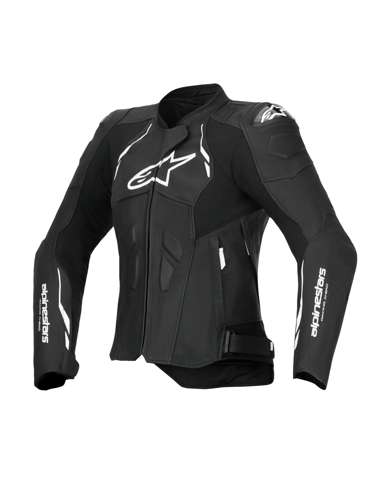 Alpinestars Stella Dusk Leather Jacket, Women's Motorcycle Racing and Sport Leather Jacket, Black and White, CE Certified AA with DFS shoulder protection and Tech-Air ready