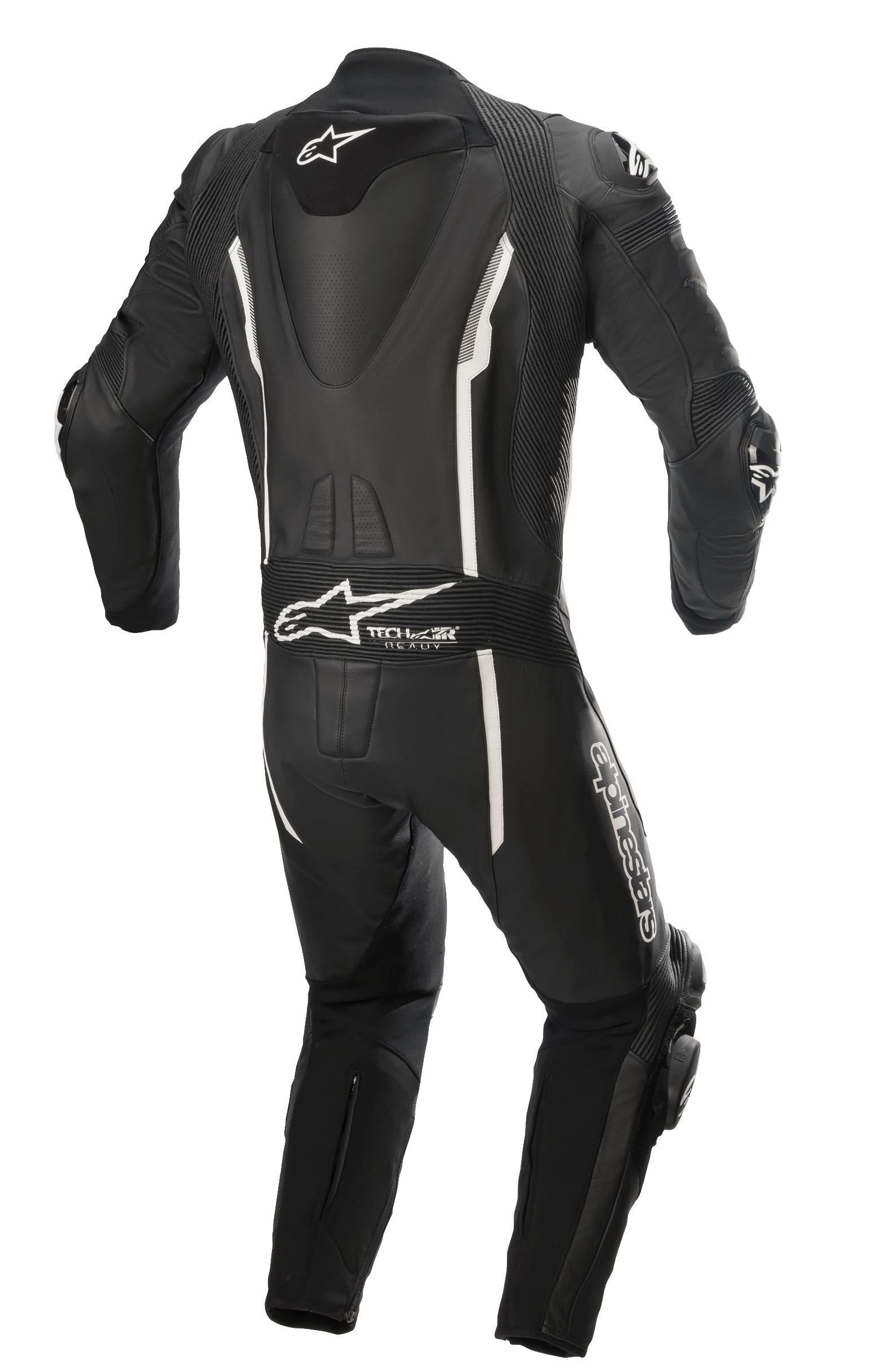 ☆Alpinestars Missile 1 Piece Leather Motorcycle Suit - Tech Air Bag Compatible　Black / White / Red Fluro | UK 50 / Eur 60 Road One Piece Suits | Alpinestars® Official Store