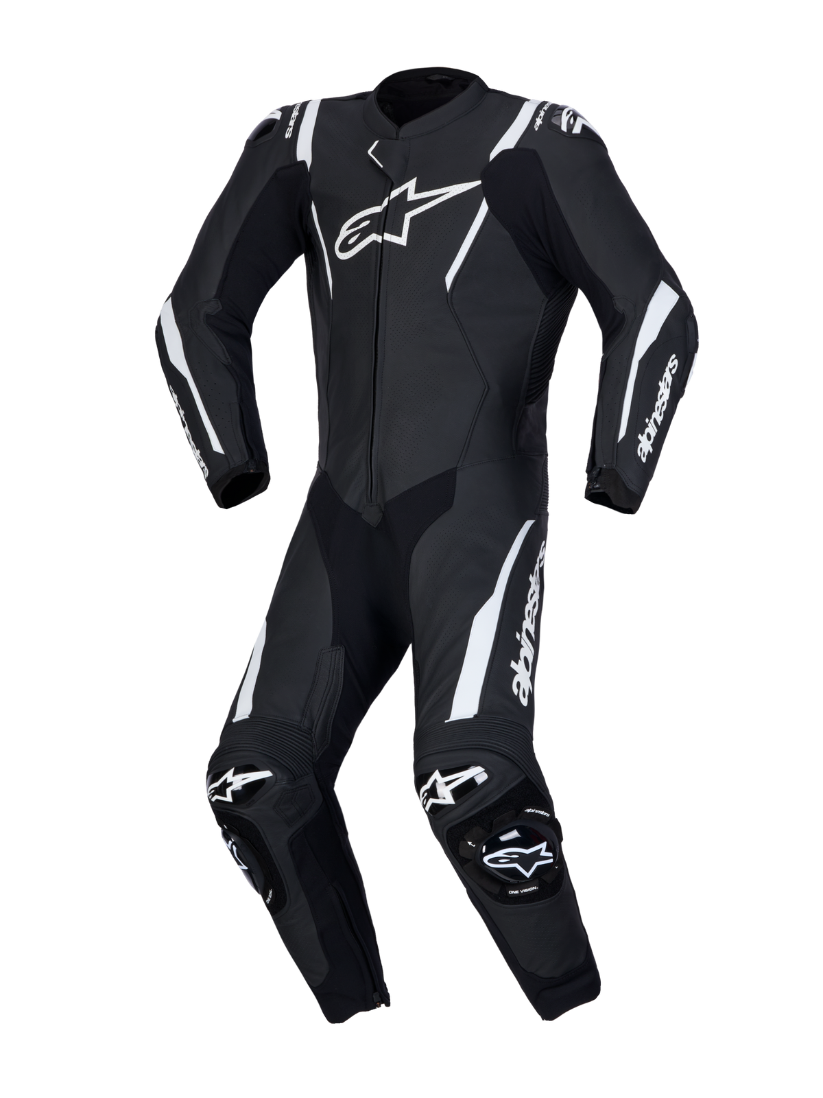 Alpinestars Missile V3 Leather Suit 1-Piece, Motorcycle Racing Suit, Black and White, AAA CE Certified, 1.3mm bovine leather with DFS ST armor and Tech-Air ready design