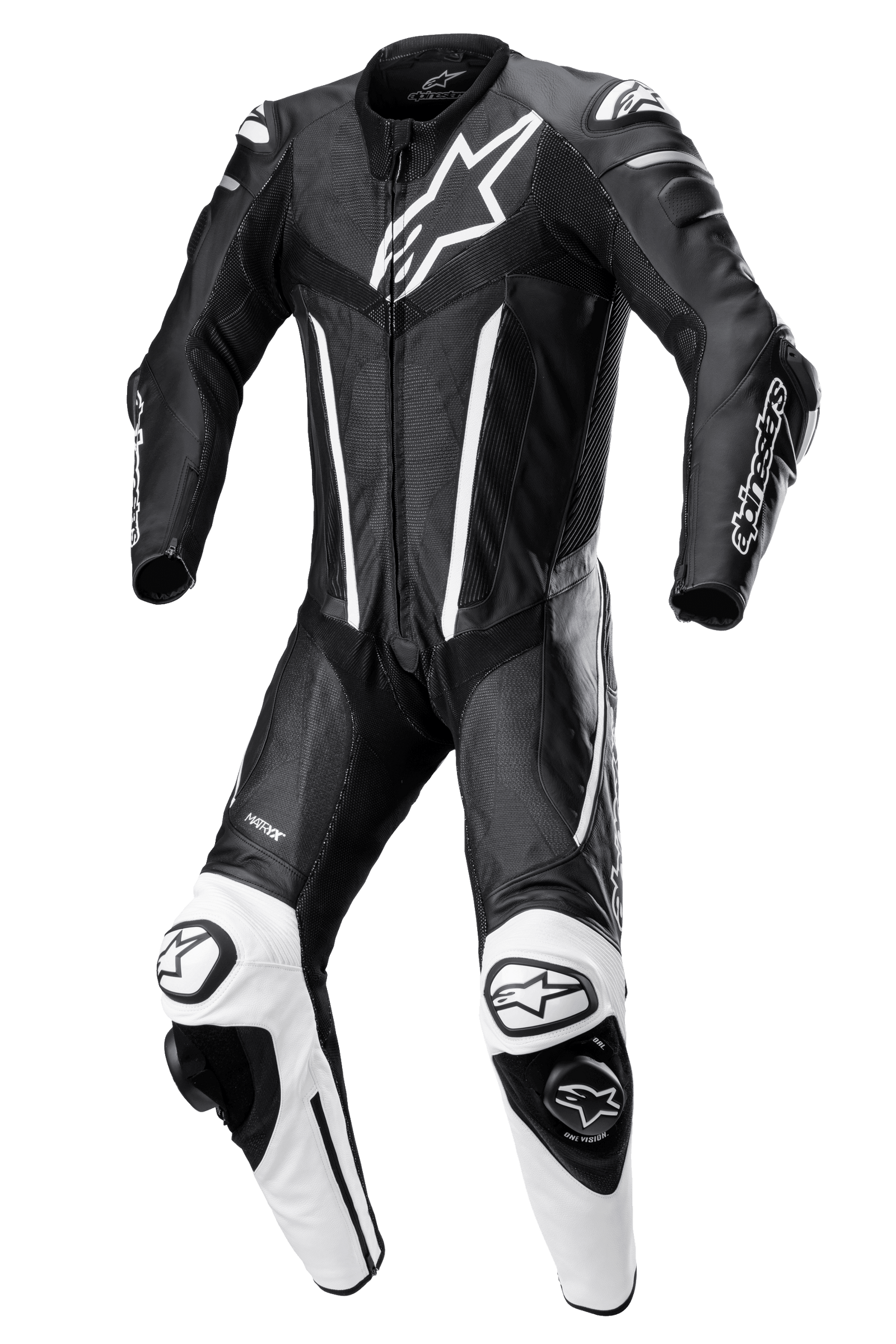 Fusion 1-Piece Leather Suit BLACK RACING One Piece Suits