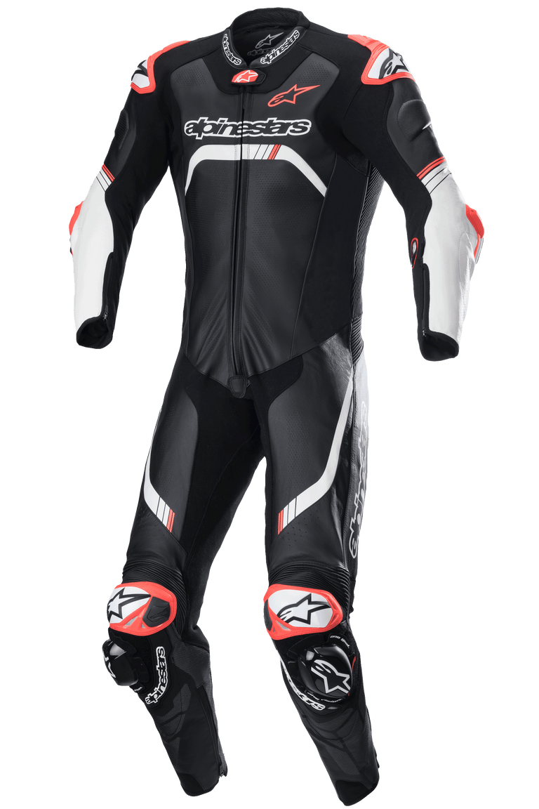 Alpinestars GP Tech V4 One-Piece Leather Motorcycle Suit (Tech Air Compatible) - Size 56 Black/White