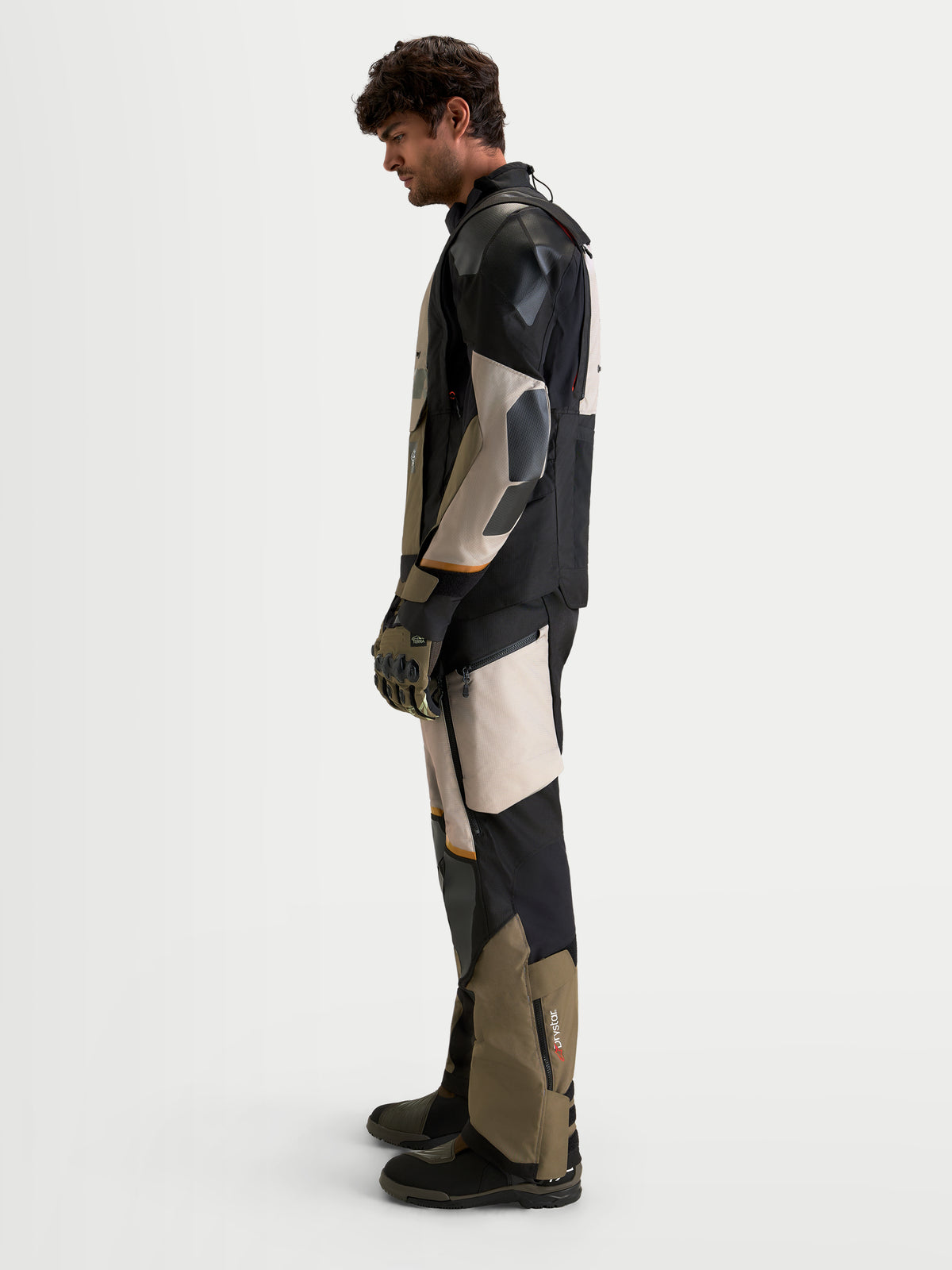 Alpinestars Harok V2 Drystar Jacket, Men's All-Terrain Adventure Motorcycle Jacket in Aluminum, Walnut, and Black, featuring modular ventilation and CE certified protection