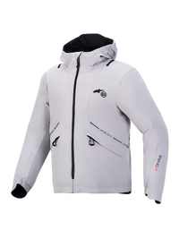 Alpinestars C-5 Drystar Jacket, Men's waterproof textile motorcycle jacket, Light Gray and Black, with integrated hood and CE Class A certification