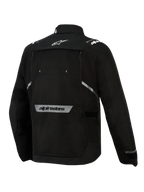 Alpinestars Cusco Drystar® Jacket, Black textile adventure touring motorcycle jacket, back view with reflective logos.