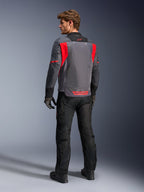 Alpinestars ST-2 Air Jacket for men in Gray and Red, with a mesh back panel for ventilated summer adventure touring.