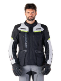 Alpinestars Bogotá Pro Drystar® Jacket, men's adventure touring jacket in black and gray with yellow fluo accents.