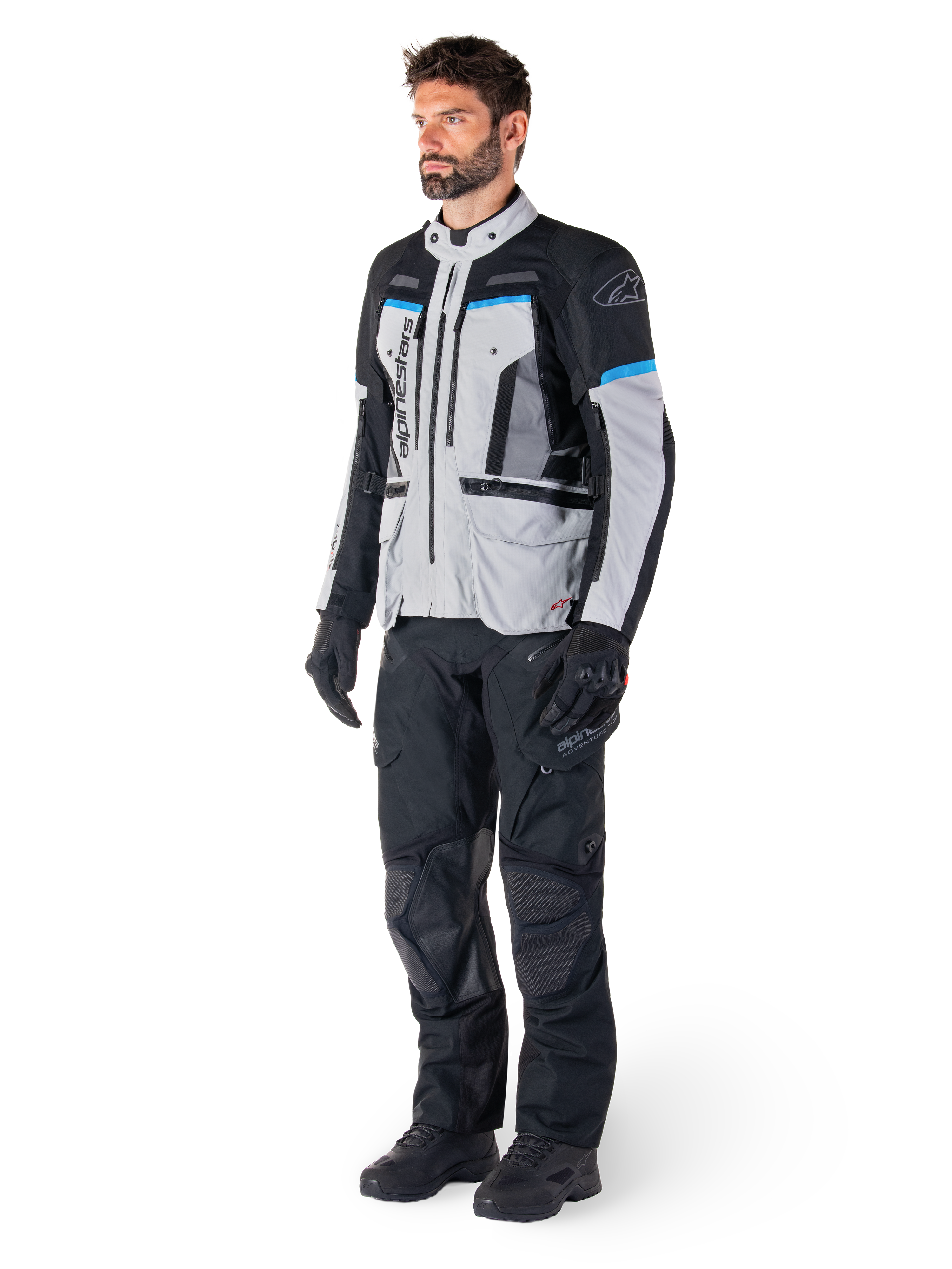 Alpinestars Bogota' Pro Drystar® Jacket, Gray and Black Men's Adventure Touring Textile Jacket, Tech-Air® Ready.
