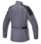 Alpinestars Women Stella Gravity Drystar® Jacket, waterproof motorcycle touring jacket, slate and black, back view.
