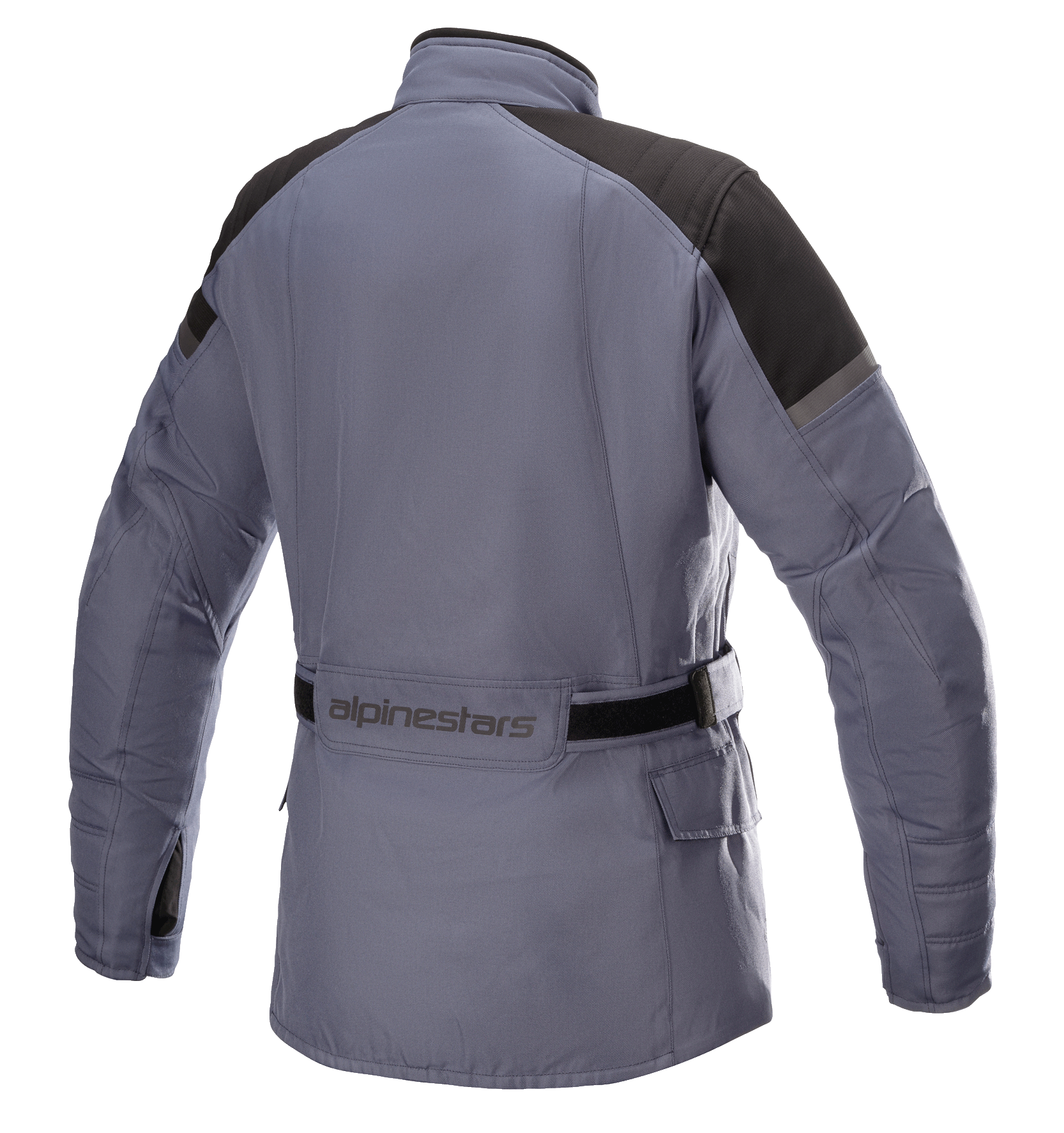 Alpinestars Women Stella Gravity Drystar® Jacket, waterproof motorcycle touring jacket, slate and black, back view.