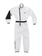 Alpinestars Kart Rain Suit AND Youth Kart Rain Suit, clear waterproof karting oversuit with black trim and reinforced elbow.