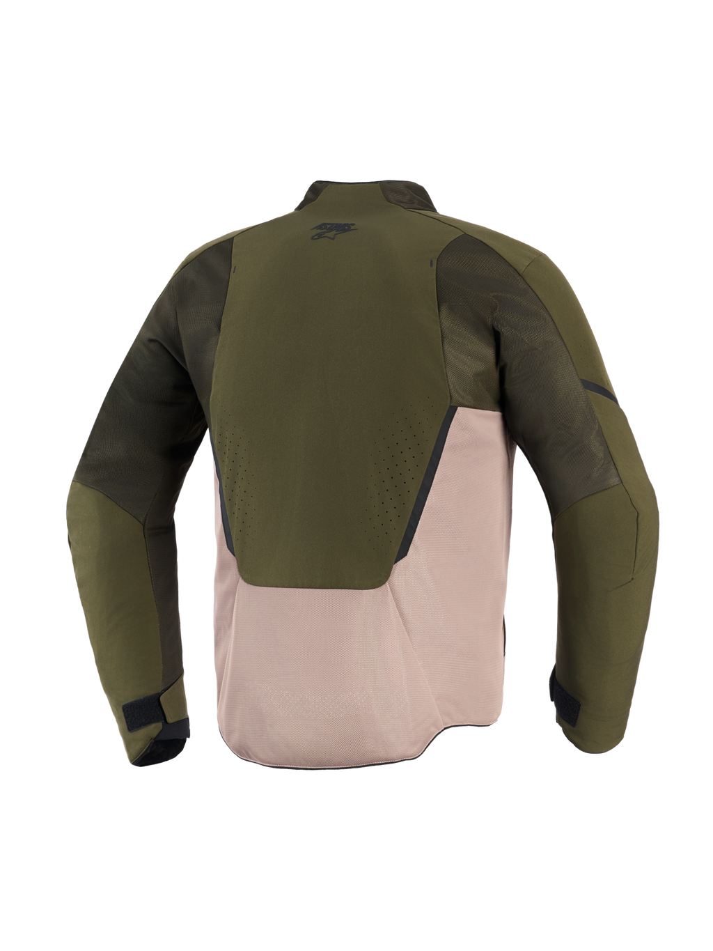 Alpinestars Aeroshell Airflow Jacket, Men's sport motorcycle jacket in Forest Sand green and beige with ventilated mesh.