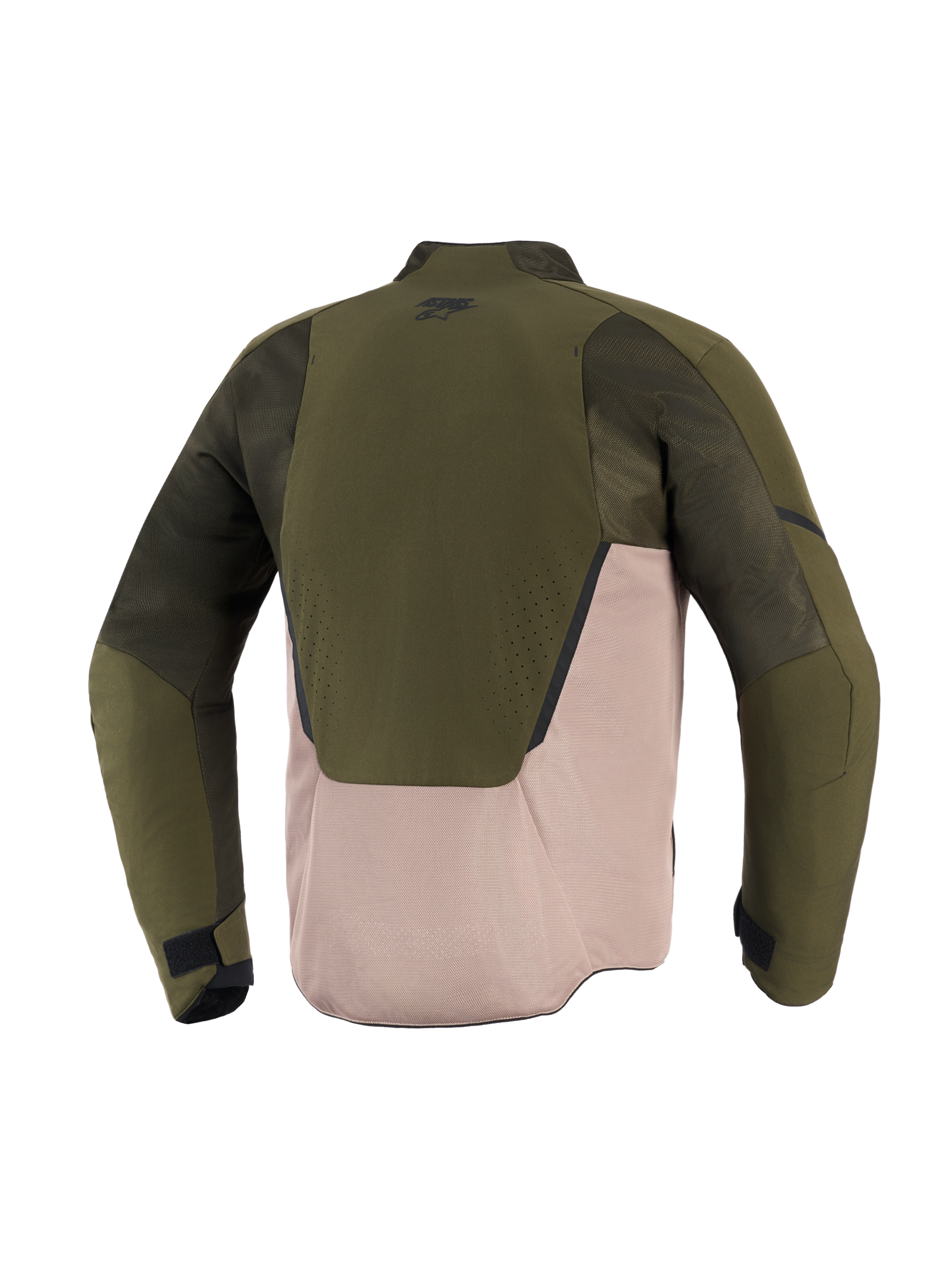 Alpinestars Aeroshell Airflow Jacket, Men's sport motorcycle jacket in Forest Sand green and beige with ventilated mesh.
