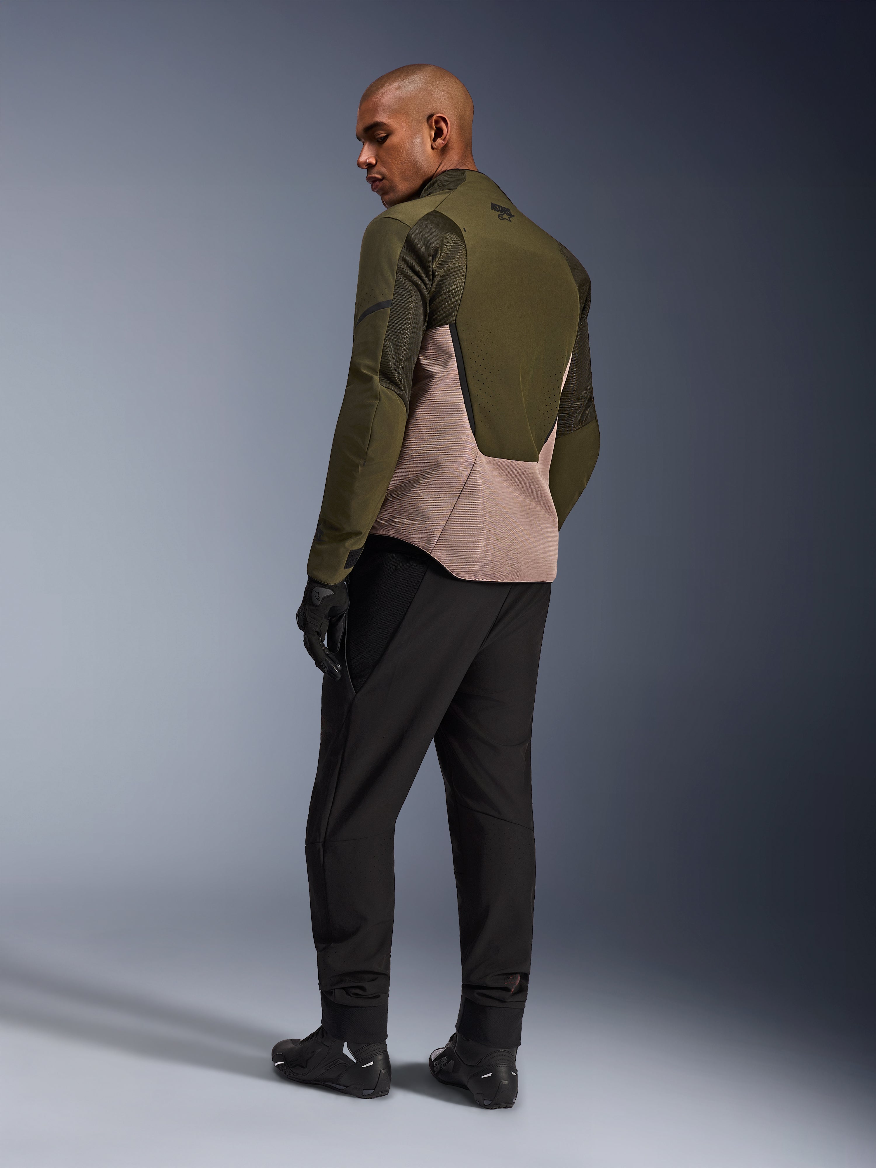 Alpinestars Aeroshell Airflow Jacket, Men's Sport Motorcycle Jacket in Forest Green and Sand, featuring laser perforations.