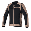 Alpinestars Luc V2 Air Jacket, Motorcycle Riding Jacket, Gobi Brown and Black, bomber-style design with mesh panels, front zipper, ribbed collar, adjustable waist straps and cuffs, sporty urban design for motorcycle riding