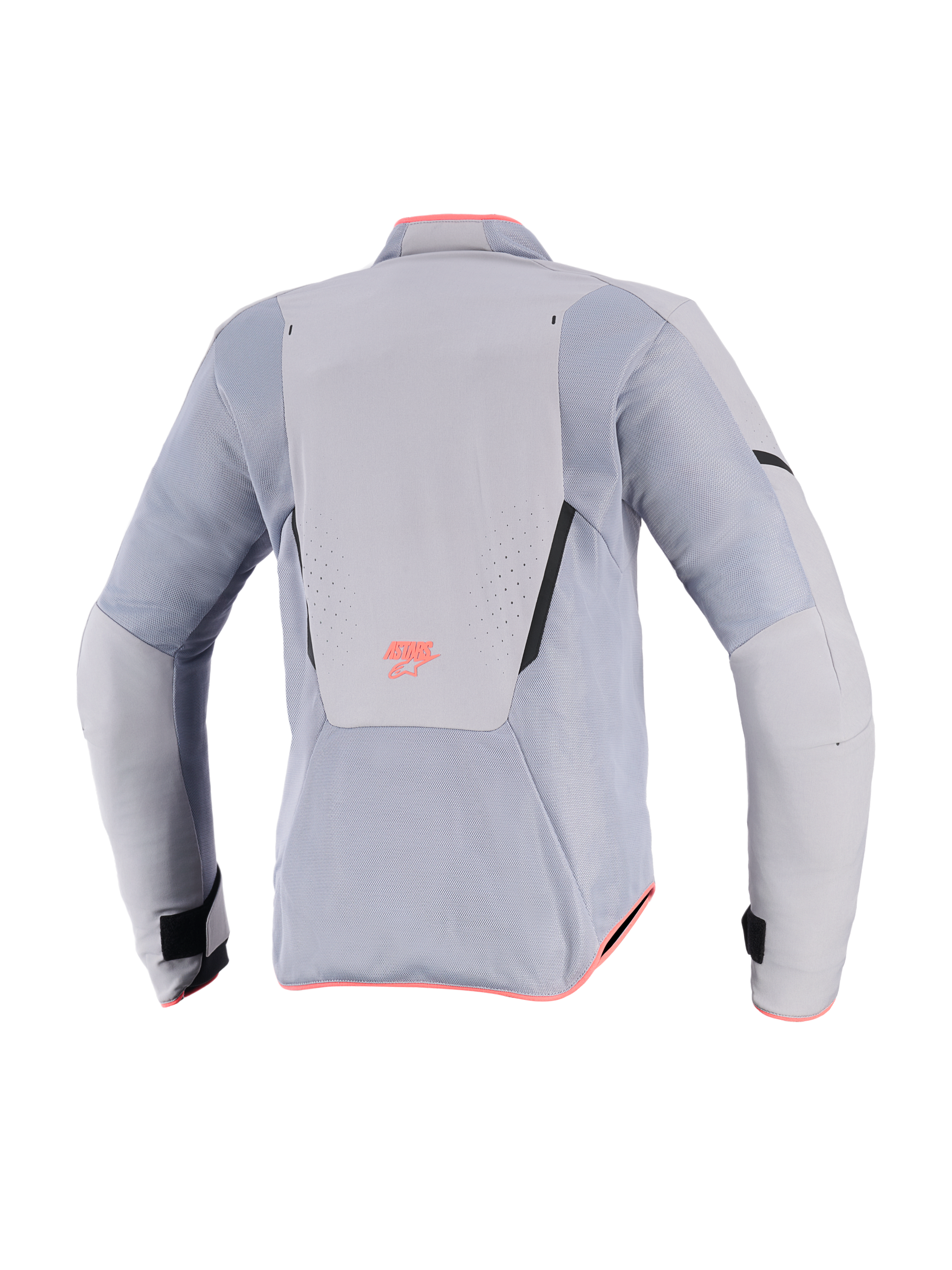 Alpinestars Stella Aeroshell Airflow Women's Motorcycle Jacket, Back View, Mid Gray and Anthracite with Pink Accents, Softshell Mesh