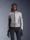 Alpinestars Stella Aeroshell Airflow Jacket, Women's Motorcycle Riding Jacket, Mid Gray and Anthracite, Laser Perforated Softshell with Pink Accents and Breathable Mesh Panels.