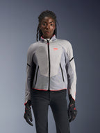 Alpinestars Stella Aeroshell Airflow Jacket, Women's Motorcycle Riding Jacket, Mid Gray and Anthracite, Laser Perforated Softshell with Pink Accents and Breathable Mesh Panels.