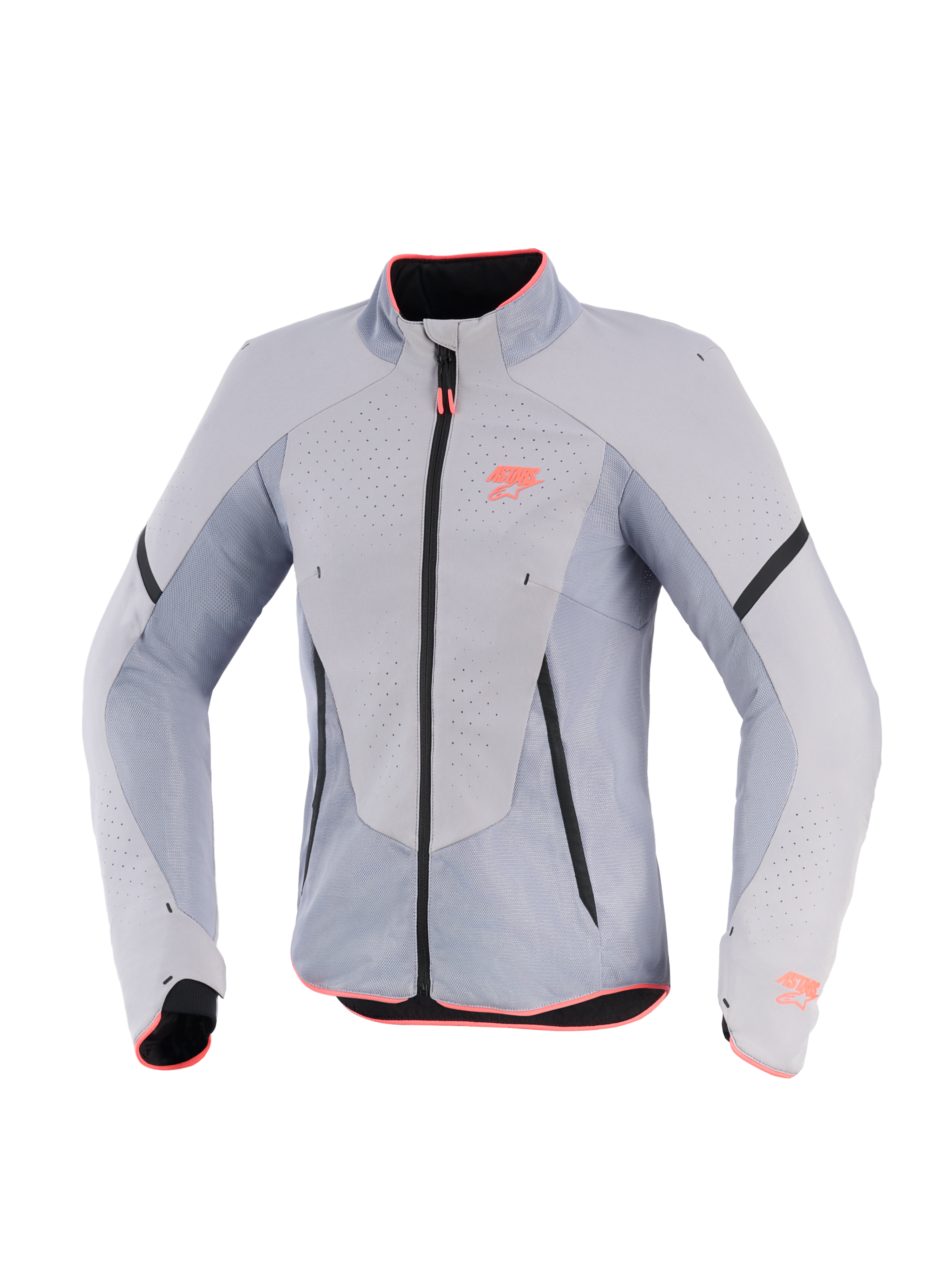 Alpinestars Women Stella Aeroshell Airflow Jacket, Women's Sport Motorcycle Jacket, Mid Gray and Red, Perforated Softshell.