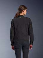 Alpinestars Woman Stella Grace Jacket, Black, rear view, urban motorcycle jacket with classic workwear aesthetics, textile polycotton twill construction, paired with black jeans