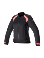 Alpinestars Eloise V2 Women's Air Jacket, black and diva pink textile motorcycle jacket with mesh panels, Tech-Air ready.