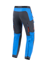 Alpinestars Maxdura Dual Pants, Adventure Motorcycle Pants, Royal Blue and Deep Gray, rear view featuring zippered ventilation pockets with red accents, reinforced gray seat panels, and a durable multi-material design for off-road use