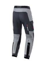 Alpinestars Maxdura Dual Pants, adventure motorcycle riding pants, Dark Gray and Deep Gray, back view showing reinforced seat area and zippered ventilation pockets with red accents, designed for dual-sport performance.