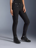 Alpinestars Alamosa Women Pants, Black Urban Motorcycle Pants, slim-fit design with zippered pockets and integrated waist belt, paired with black high-top riding shoes