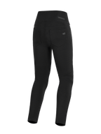 Alpinestars Stella Flex-Ast Leggings, Women's Motorcycle Leggings, Black, Rear view featuring high-rise waistband and functional back pockets, sleek urban riding gear with subtle Alpinestars logo on the pocket.