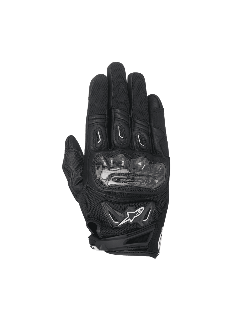 Alpinestars Stella SMX-2 Air Carbon V2 Women's Motorcycle Racing Gloves, Black Leather and 3D Mesh with Carbon Knuckle.