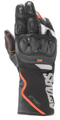 Alpinestars SP-365 Drystar Gloves, Motorcycle Touring Gloves, Black with Red and White Accents, Hard Knuckle Protection, Perforated Leather Construction, Waterproof and Breathable Technology