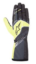 Alpinestars Tech-1 K Race V2 Corporate Karting Gloves in Anthracite and Lime Green, lightweight performance mesh design.
